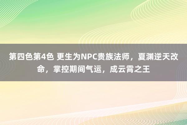 第四色第4色 更生为NPC贵族法师，夏渊逆天改命，掌控期间气运，成云霄之王