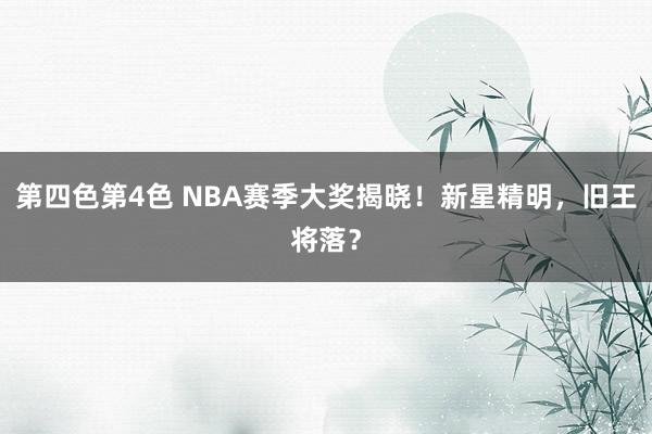 第四色第4色 NBA赛季大奖揭晓！新星精明，旧王将落？