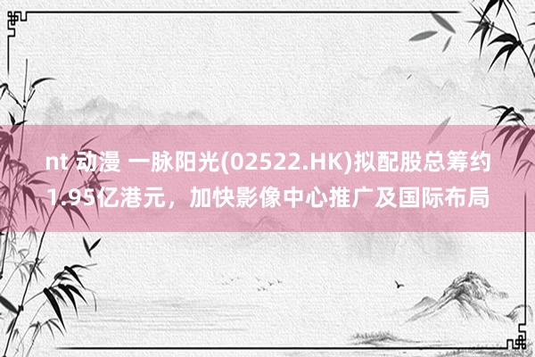 nt 动漫 一脉阳光(02522.HK)拟配股总筹约1.95亿港元，加快影像中心推广及国际布局